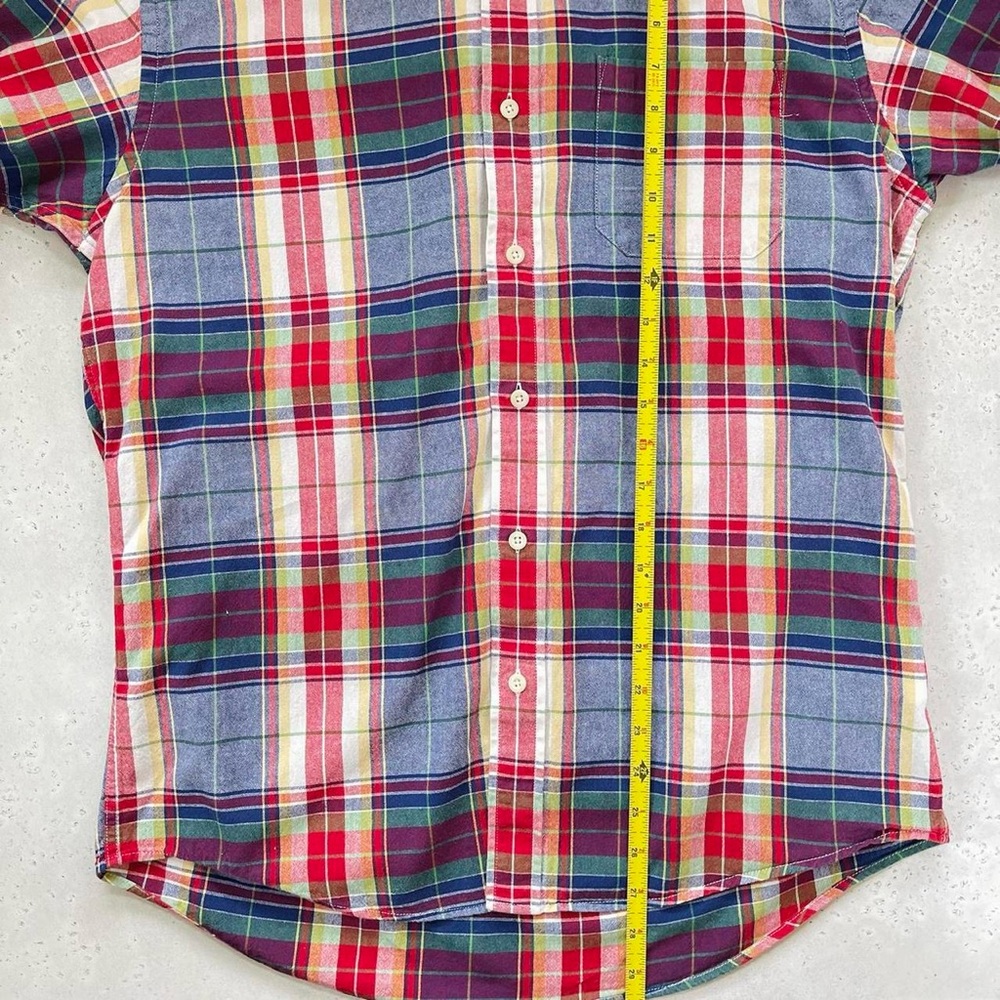 Pendleton Men’s Cotton Plaid Blue Red Short Sleeve Button Down Shirt M - Picture 5 of 6